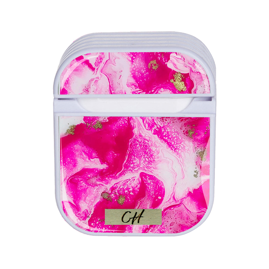 NEON PINK MARBLE AIRPODS CASE